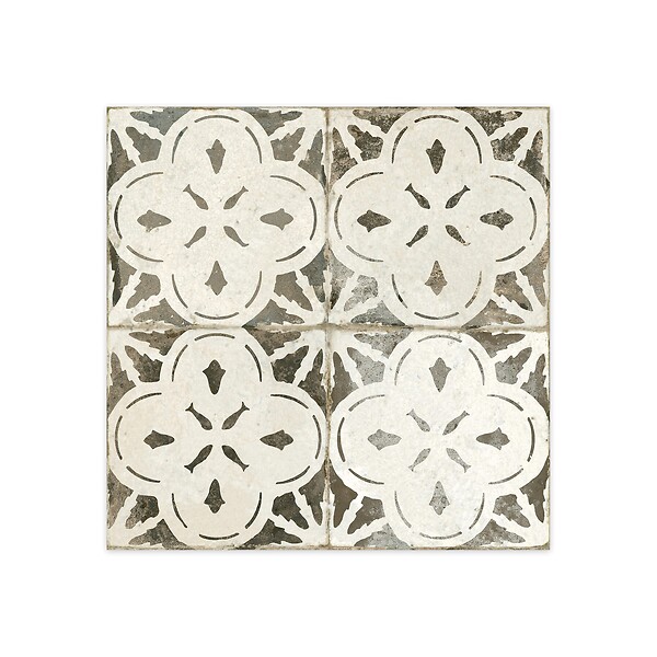 RO'MA NATURE - Carrelage Vintage effet Carreau ciment Noir 45x45x0,95 cm Calenza - Sol et mur intérieur (vendu par carton de 1 m²) - large