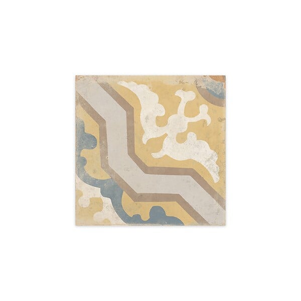 RO'MA NATURE - Carrelage Vintage effet Carreau ciment Moutarde 22,3x22,3x0,9 cm Virelia - Sol et mur intérieur (vendu par carton de 0,65 m²) - large