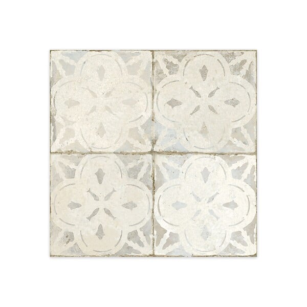 RO'MA NATURE - Carrelage Vintage effet Carreau ciment Blanc 45x45x0,95 cm Calenza - Sol et mur intérieur (vendu par carton de 1 m²) - large