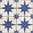 RO'MA NATURE - Carrelage Vintage effet Carreau ciment 3D Etoile Bleue et Fond Blanc 22,3x22,3x0,9 cm Sparta - Sol et mur intérieur (vendu par carton de 0,65 m²) - vignette