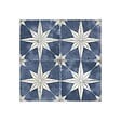 RO'MA NATURE - Carrelage Vintage effet Carreau ciment Etoile Blanche et Fond Bleu 45x45x0,95 cm Sparta - Sol et mur intérieur (vendu par carton de 1 m²) - vignette