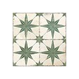 RO'MA NATURE - Carrelage Vintage effet Carreau ciment 3D Etoile Verte et Fond Blanc 45x45x0,95 cm Sparta - Sol et mur intérieur (vendu par carton de 1 m²) - vignette
