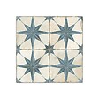 RO'MA NATURE - Carrelage Vintage effet Carreau ciment Etoile Bleue et Fond Blanc 45x45x0,95 cm Sparta - Sol et mur intérieur (vendu par carton de 1 m²) - vignette