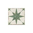 RO'MA NATURE - Carrelage Vintage effet Carreau ciment 3D Etoile Verte et Fond Blanc 22,3x22,3x0,9 cm Sparta - Sol et mur intérieur (vendu par carton de 0,65 m²) - vignette