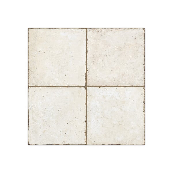 RO'MA NATURE - Carrelage Vintage effet Carreau ciment Blanc 45,2x45,2x0,95 cm In&Out Sparta - Sol et mur intérieur et Sol extérieur (vendu par carton de 1,02 m²) - large