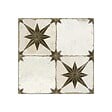 RO'MA NATURE - Carrelage Vintage effet Carreau ciment Mix Etoile Noire et Fond Blanc 45x45x0,95 cm Sparta - Sol et mur intérieur (vendu par carton de 1 m²) - vignette