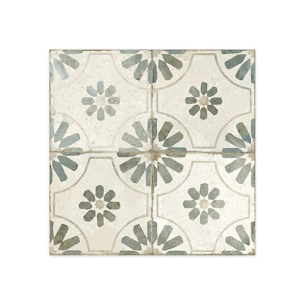 RO'MA NATURE - Carrelage Vintage effet Carreau ciment Vert 45x45x0,95 cm Selvara - Sol et mur intérieur (vendu par carton de 1 m²) - large