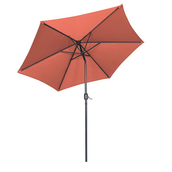 OVIALA - Parasol droit 3m inclinable à manivelle en aluminium terracotta - Matera - large