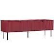 OVIALA - Meuble TV 2 portes en acier et MDF décor mélaminé 150 cm bordeaux - Romeo - vignette