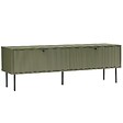 OVIALA - Meuble TV 2 portes en acier et MDF décor mélaminé 150 cm vert olive - Romeo - vignette