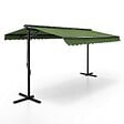OVIALA - Store double pente avec coffre 3 x 4 m en aluminium vert cactus - Delgada - vignette