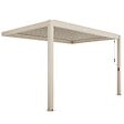OVIALA - Pergola bioclimatique adossée 3x4 m et 2 stores bois crème - Oia - vignette
