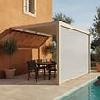 OVIALA - Pergola bioclimatique adossée 3x4 m et 1 store bois crème - Oia - vignette