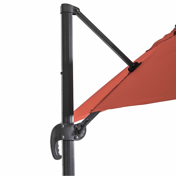 OVIALA - Parasol déporté inclinable et rotatif 4x3m en aluminium terracotta - Caserta - large