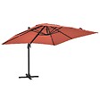 OVIALA - Parasol déporté inclinable et rotatif 2x3m en aluminium terracotta - Amalya - vignette