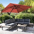 OVIALA - Parasol déporté inclinable et rotatif 2x3m en aluminium terracotta - Amalya - vignette