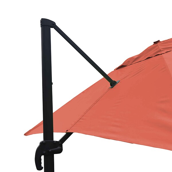 OVIALA - Parasol déporté inclinable et rotatif 2x3m en aluminium terracotta - Amalya - large