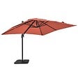 OVIALA - Parasol déporté rotatif 3x3m et 4 dalles à remplir alu terracotta - Malaga - vignette