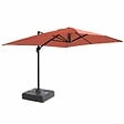 OVIALA - Parasol déporté 4x3 m inclinable + à lester sur roues terracotta - Caserta - vignette