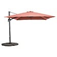 OVIALA - Parasol déporté 3x3m rotatif et 4 dalles lestées terracotta - Malaga - vignette