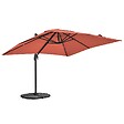 OVIALA - Parasol déporté 3x3m rotatif et 4 dalles lestées terracotta - Malaga - vignette