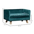 PAWHUT - Canapé chien lit pour chien design scandinave coussin moelleux pieds bois massif dim. 64 x 45 x 36 cm velours bleu canard - vignette