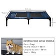 PAWHUT - Lit sur pieds XXL pour chien chat lit de camp animal lit surélevé tissu oxford textilène micro-perforé 92L x 76l x 18H cm bleu marine - vignette