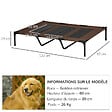 PAWHUT - Lit sur pieds XXL pour chien chat lit de camp animal lit surélevé Oxford textilène micro-perforé dim. 122L x 92l x 23H cm marron clair - vignette
