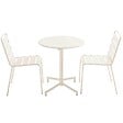 OVIALA - Ensemble table de jardin et 2 chaises en métal ivoire - Palavas - vignette