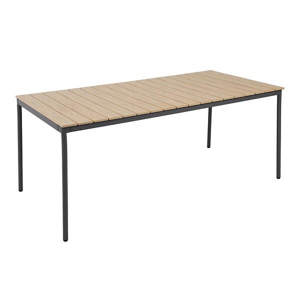 OVIALA - Ensemble table de jardin en métal et bois et 8 chaises gris - Bogota - large