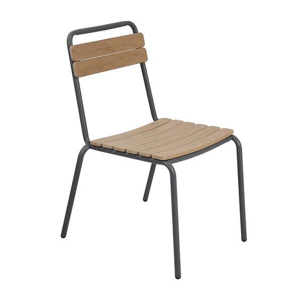 OVIALA - Ensemble table de jardin en métal et bois et 8 chaises gris - Bogota - large