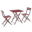 OVIALA - Table de jardin et 2 chaises acier 60 cm pourpre - Rome - vignette