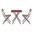 OVIALA - Table de jardin et 2 chaises acier 60 cm pourpre - Rome - vignette