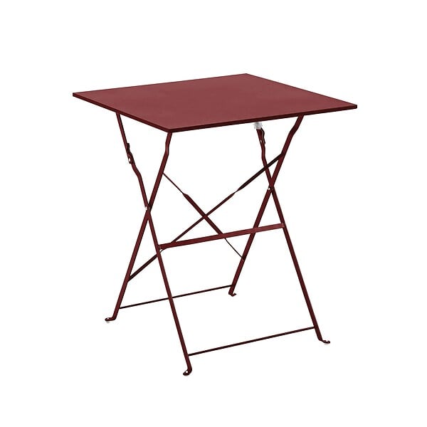 OVIALA - Table de jardin et 2 chaises acier 60 cm pourpre - Rome - large