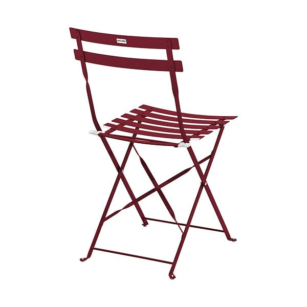OVIALA - Table de jardin et 2 chaises acier 60 cm pourpre - Rome - large