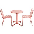 OVIALA - Ensemble table de jardin et 2 chaises en métal argile - Palavas - vignette