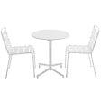 OVIALA - Ensemble table de jardin et 2 chaises en métal blanc - Palavas - vignette