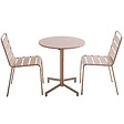 OVIALA - Ensemble table de jardin et 2 chaises en métal taupe - Palavas - vignette