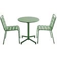 OVIALA - Ensemble table de jardin et 2 chaises en métal vert cactus - Palavas - vignette