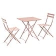 OVIALA - Table de jardin et 2 chaises 60 cm rose poudré - Rome - vignette