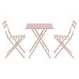 OVIALA - Table de jardin et 2 chaises 60 cm rose poudré - Rome - vignette