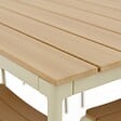 OVIALA - Table de jardin 180x90 cm en métal et bois 8 places crème - Bogota - vignette