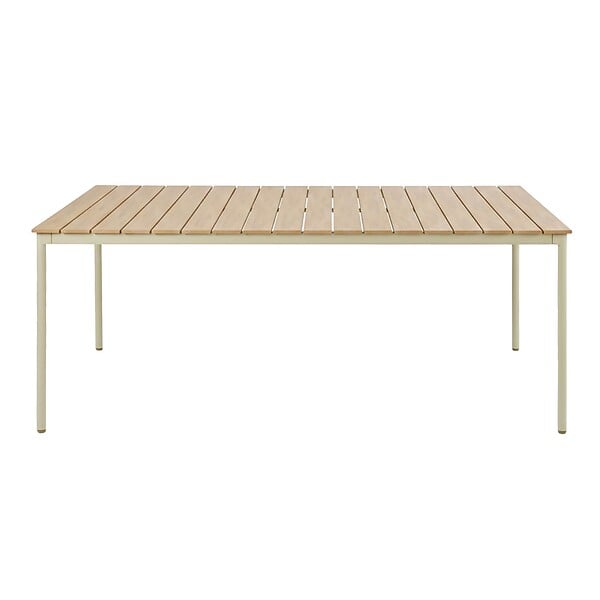 OVIALA - Table de jardin 180x90 cm en métal et bois 8 places crème - Bogota - large