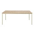 OVIALA - Table de jardin 180x90 cm en métal et bois 8 places crème - Bogota - vignette