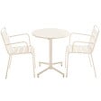 OVIALA - Ensemble table de jardin et 2 fauteuils en métal ivoire - Palavas - vignette