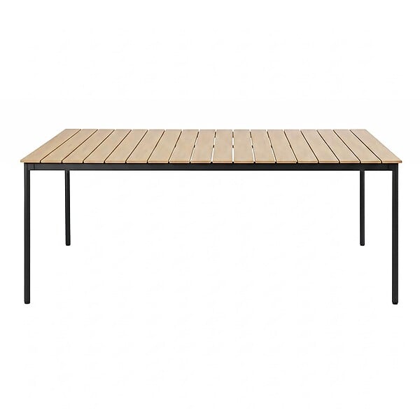 OVIALA - Table de jardin 180x90 cm en métal et bois 8 places gris - Bogota - large