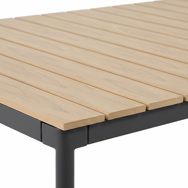 OVIALA - Table de jardin 180x90 cm en métal et bois 8 places gris - Bogota - large