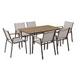 OVIALA - Ensemble table de jardin ovale 150x90 cm et 6 chaises taupe - Valencia - vignette