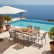 OVIALA - Ensemble table de jardin ovale 150x90 cm et 6 chaises taupe - Valencia - vignette