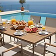 OVIALA - Ensemble table de jardin ovale 150x90 cm et 6 chaises taupe - Valencia - vignette